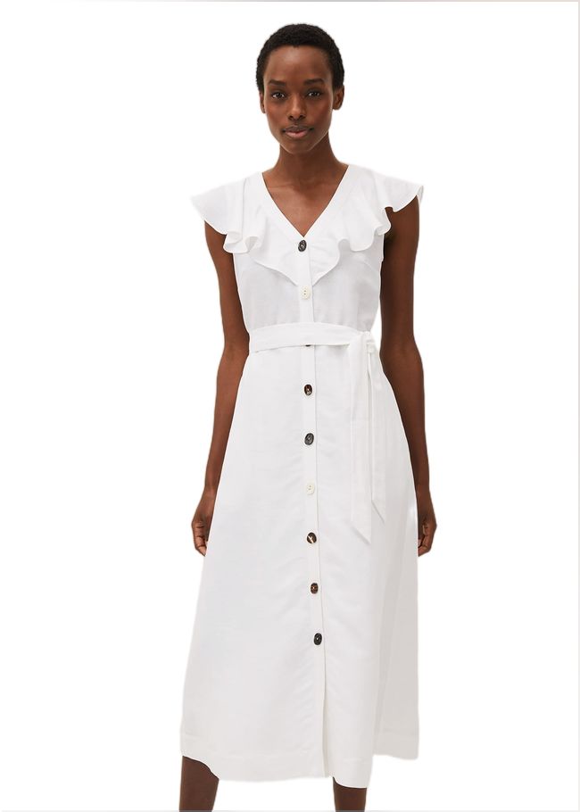  Jemima Linen Shirt Dress White 220495055