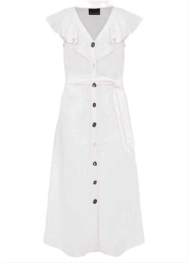  Jemima Linen Shirt Dress White 220495055