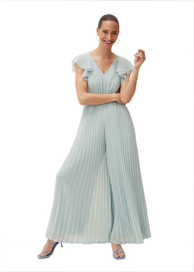  Hallie Pleated Wide Leg Jumpsuit Aquamarine 220513857