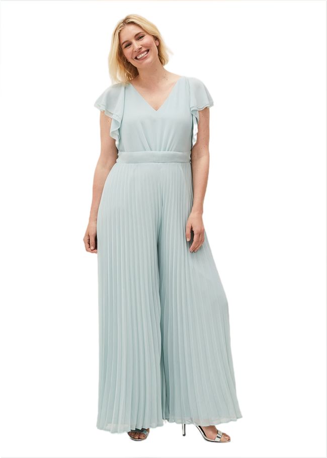  Hallie Pleated Wide Leg Jumpsuit Aquamarine 220513857