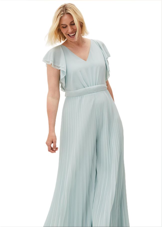  Hallie Pleated Wide Leg Jumpsuit Aquamarine 220513857