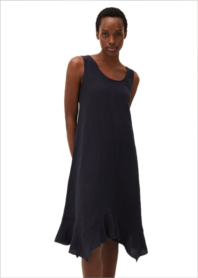  Beverly Linen Swing Dress Navy 220516351