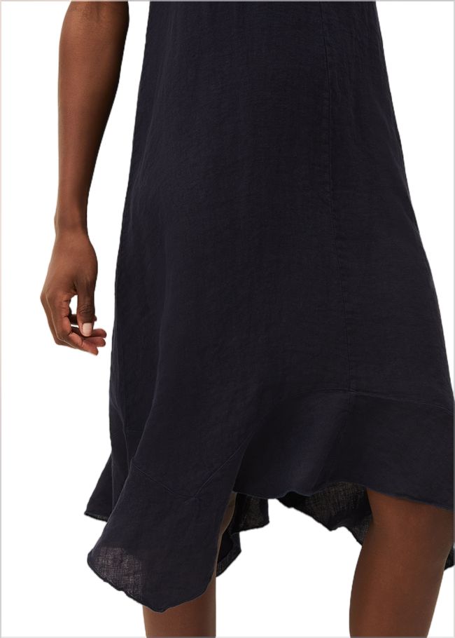  Beverly Linen Swing Dress Navy 220516351