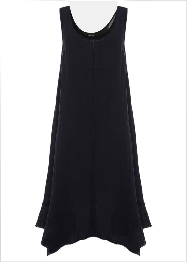  Beverly Linen Swing Dress Navy 220516351