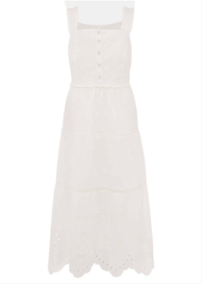  Ellie Broderie Midi Dress White 220537055