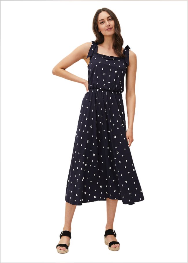  Allanna Floral Midi Dress Navy 220546351