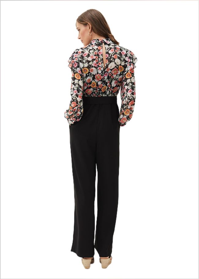  Sophie Floral Print Jumpsuit Black/Floral 220555192