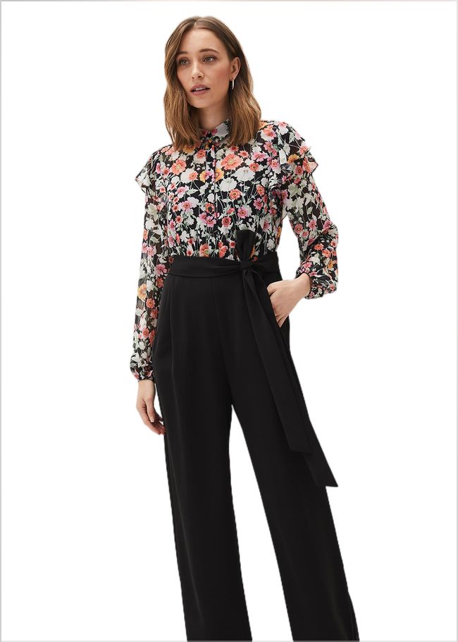  Sophie Floral Print Jumpsuit Black/Floral 220555192