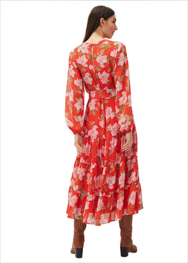  Philippa Floral Chiffon Maxi Dress Saffron 220558460