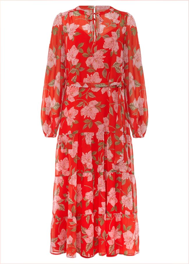  Philippa Floral Chiffon Maxi Dress Saffron 220558460