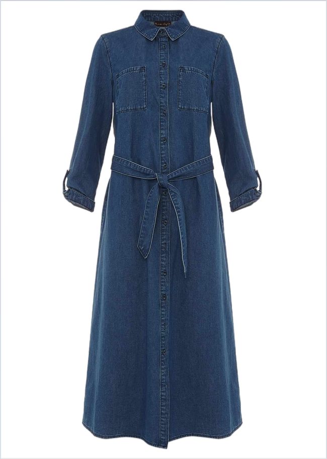  Hettie Denim Midi Dress Light Denim 220570892