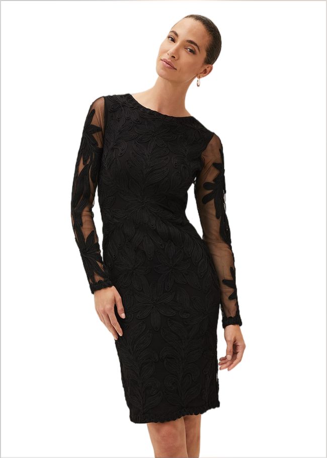  Isobel Tapework Lace Dress Black 220576050