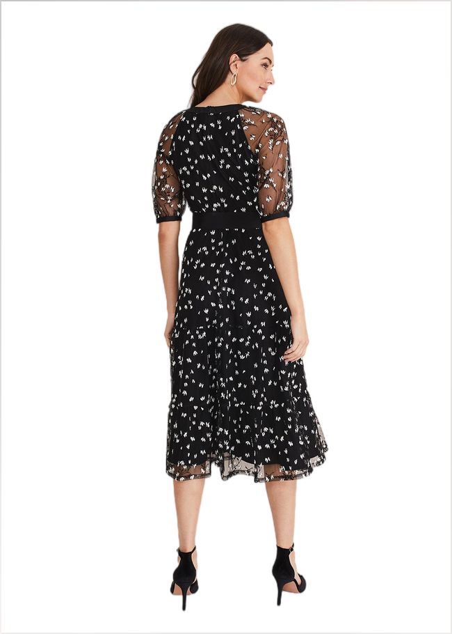  Freja Embroidered Dress Black/Ivory 220579836