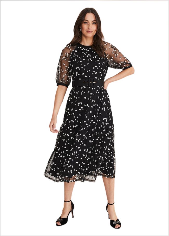  Freja Embroidered Dress Black/Ivory 220579836