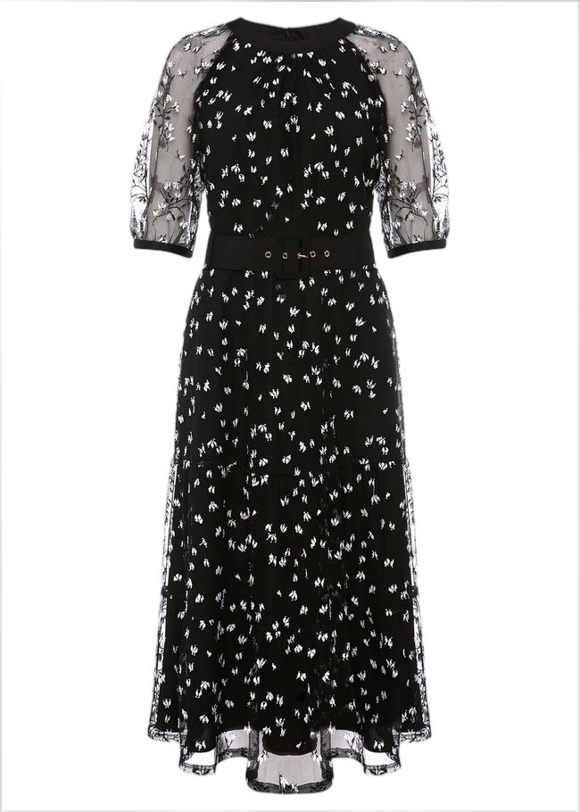  Freja Embroidered Dress Black/Ivory 220579836