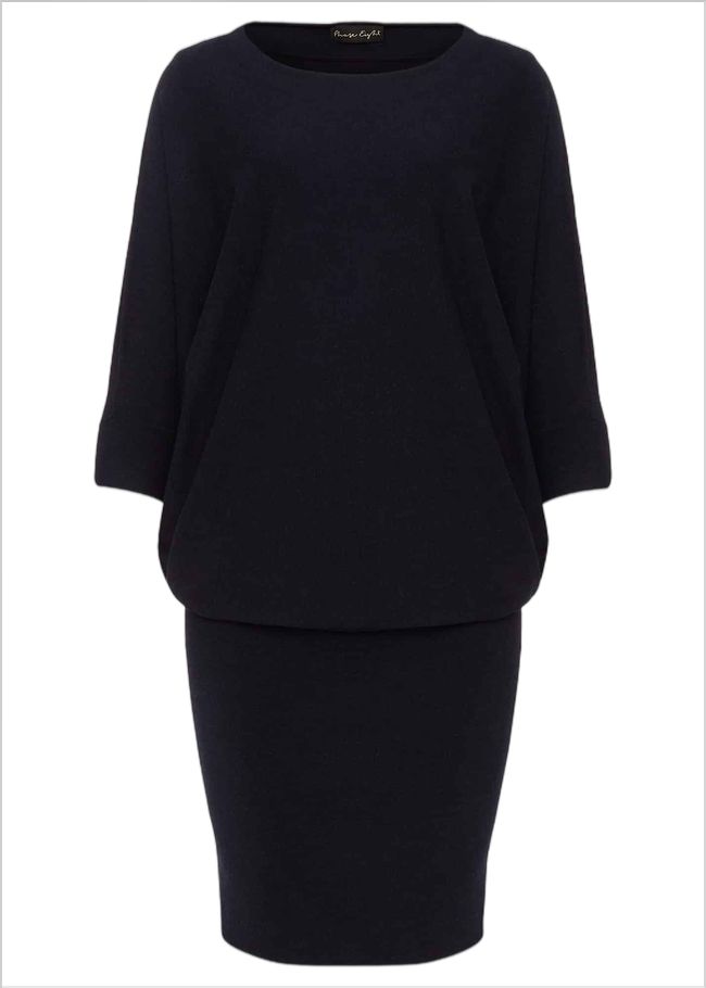  Becca Batwing Knitted Dress Navy 220582351