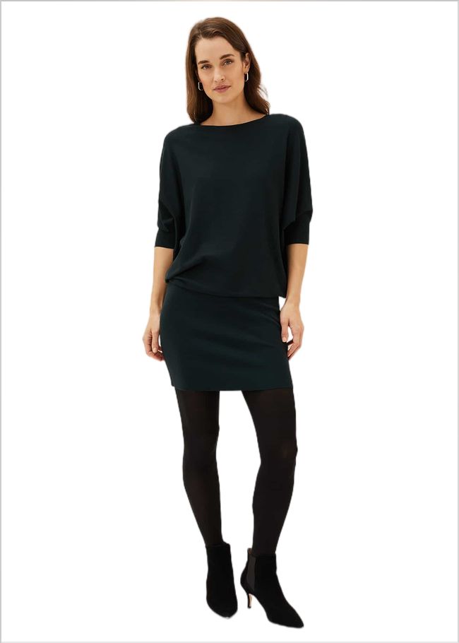  Becca Batwing Knit Dress Forest 220584548