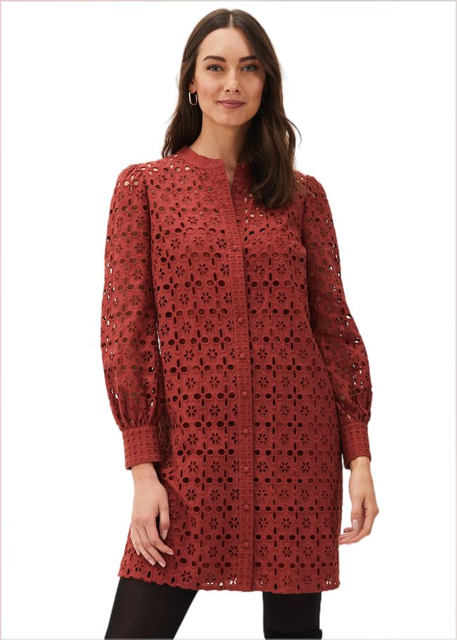  Rihanna Broderie Tunic Dress Spice 220587130