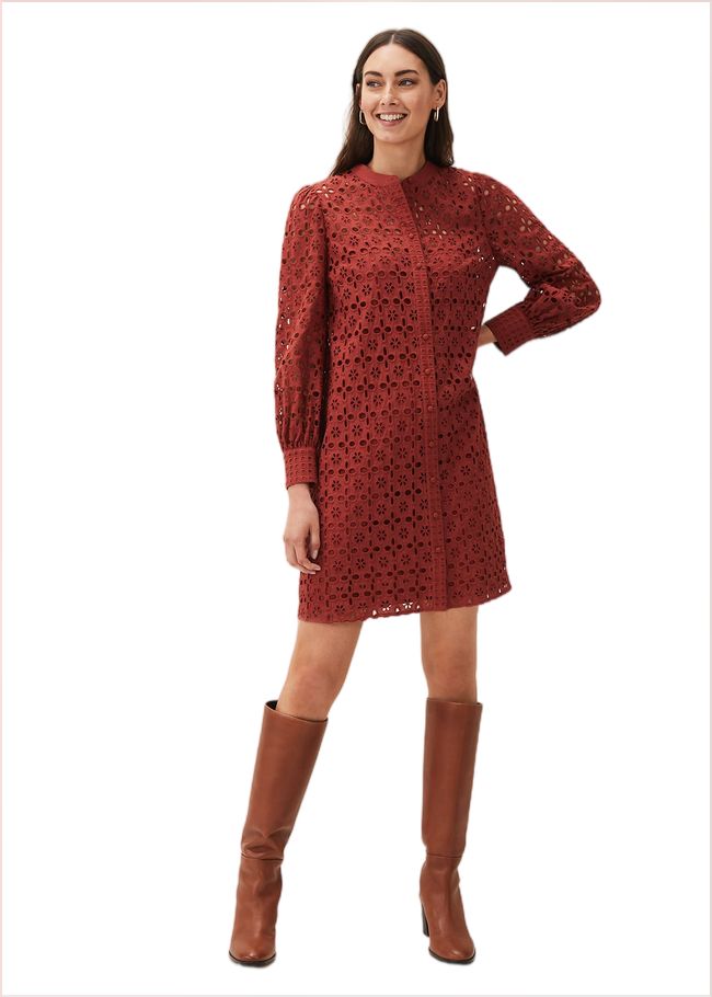  Rihanna Broderie Tunic Dress Spice 220587130