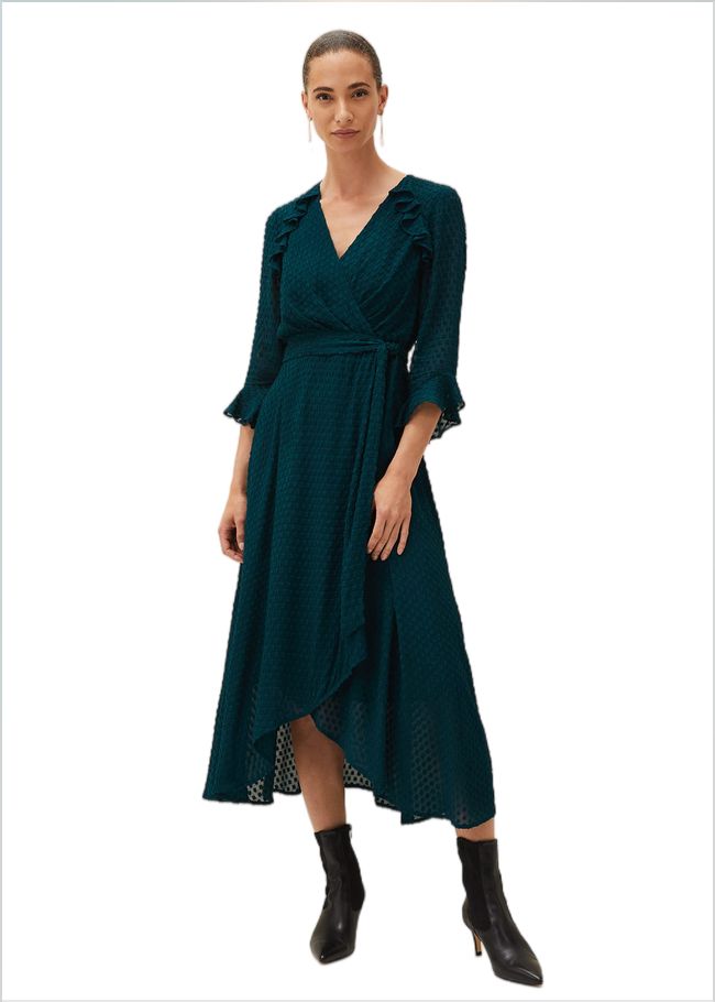  Lilibeth Wrap Midi Dress Ocean 220603407