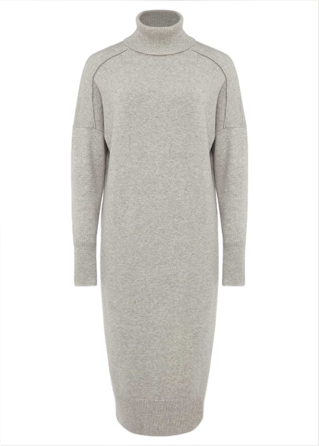  Eveleen Midi Knit Dress Pale Grey 220607468