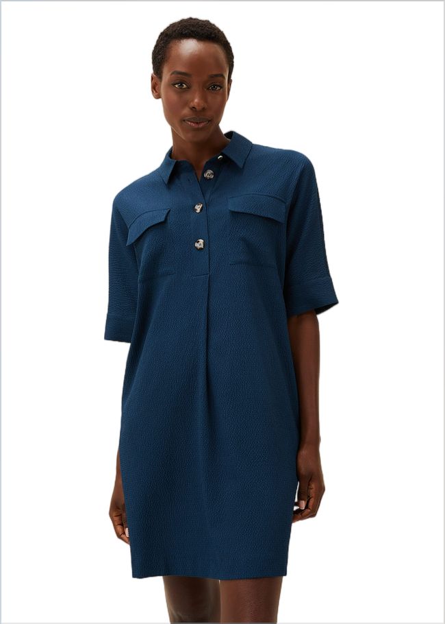  Faye Textured Tunic Dress Teal 220621402