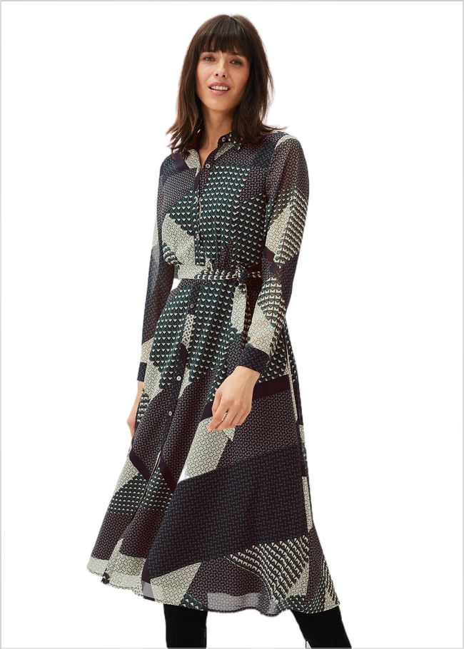  Alaina Print Shirt Dress Navy/Multi 220622493