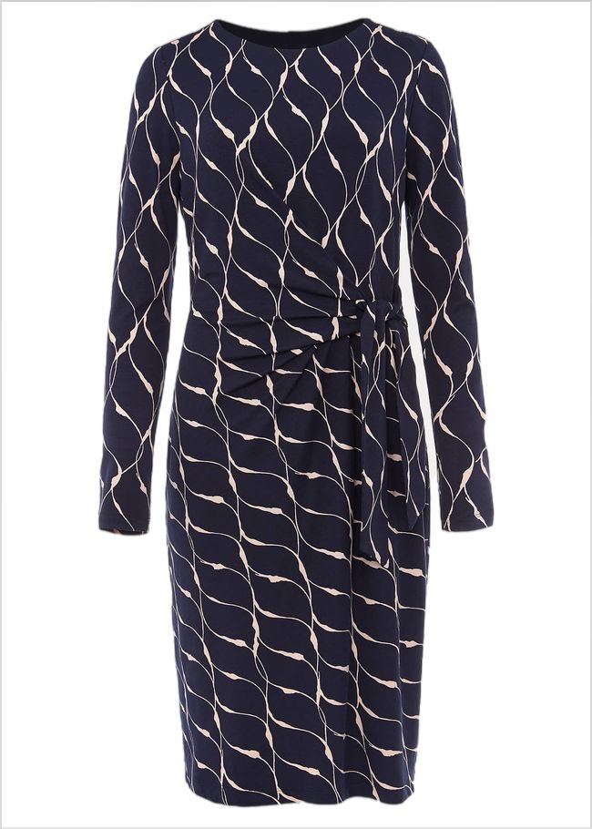  Ally Abstract Print Dress Navy 220623351