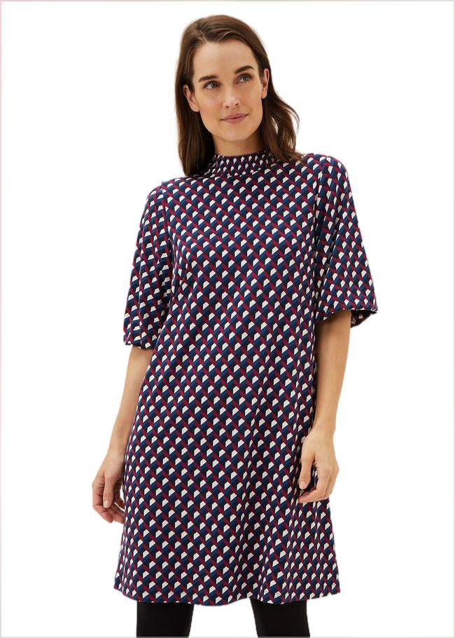  Cathye Geometric Print Tunic Dress Multi-Coloured 220632000