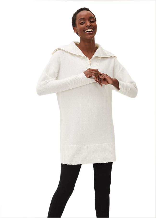  Isabella Zip Up Tunic Dress Winter White 220636542