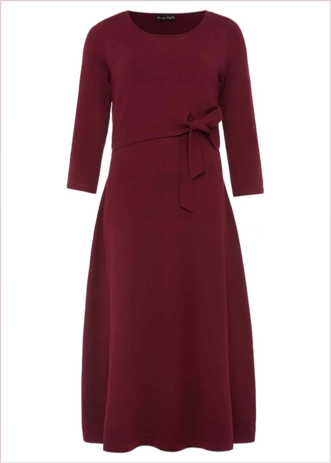  Dionne Tie Waist Dress Wine 220639257