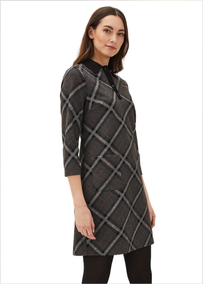  Rayia Check Tunic Dress Black/Grey 220640962