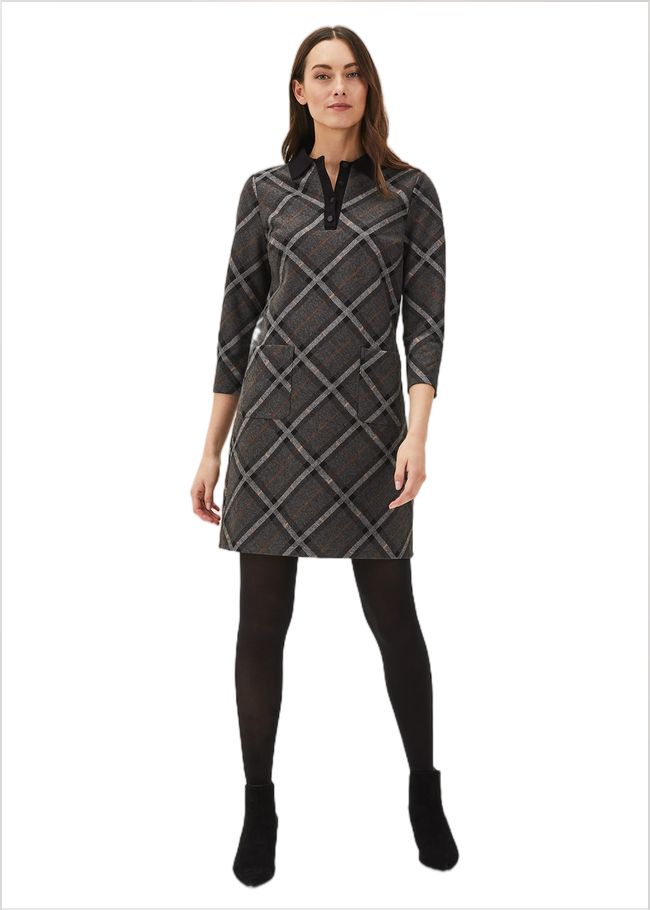  Rayia Check Tunic Dress Black/Grey 220640962