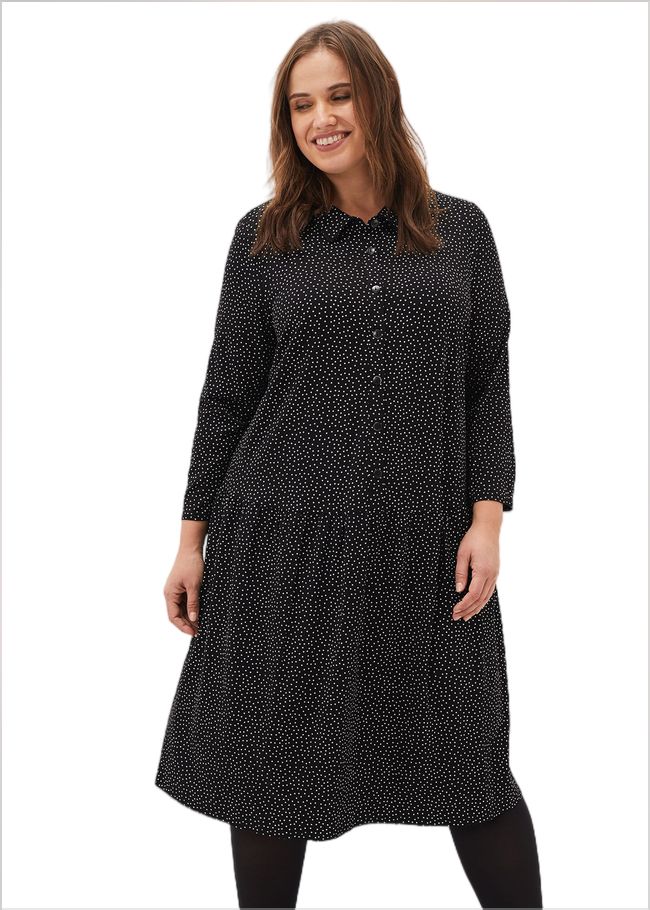  Mina Spot Jersey Dress Black 220646050