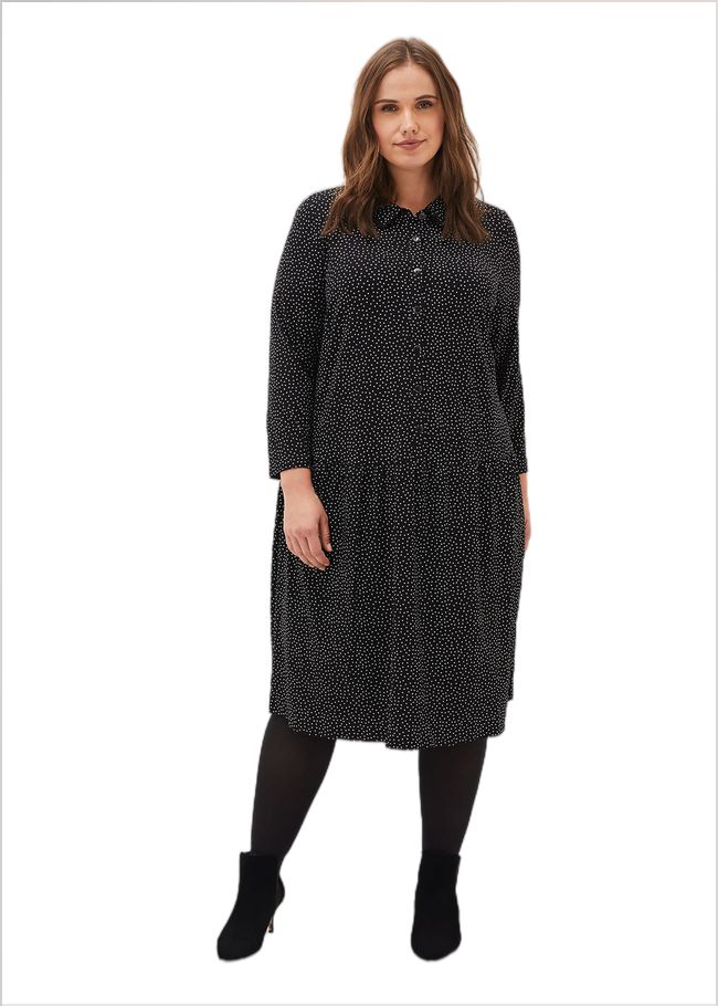  Mina Spot Jersey Dress Black 220646050