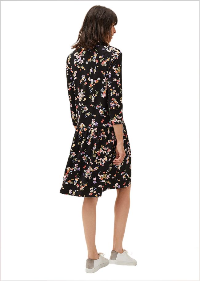  Mina Floral Print Shirt Dress Black/Multi 220652492