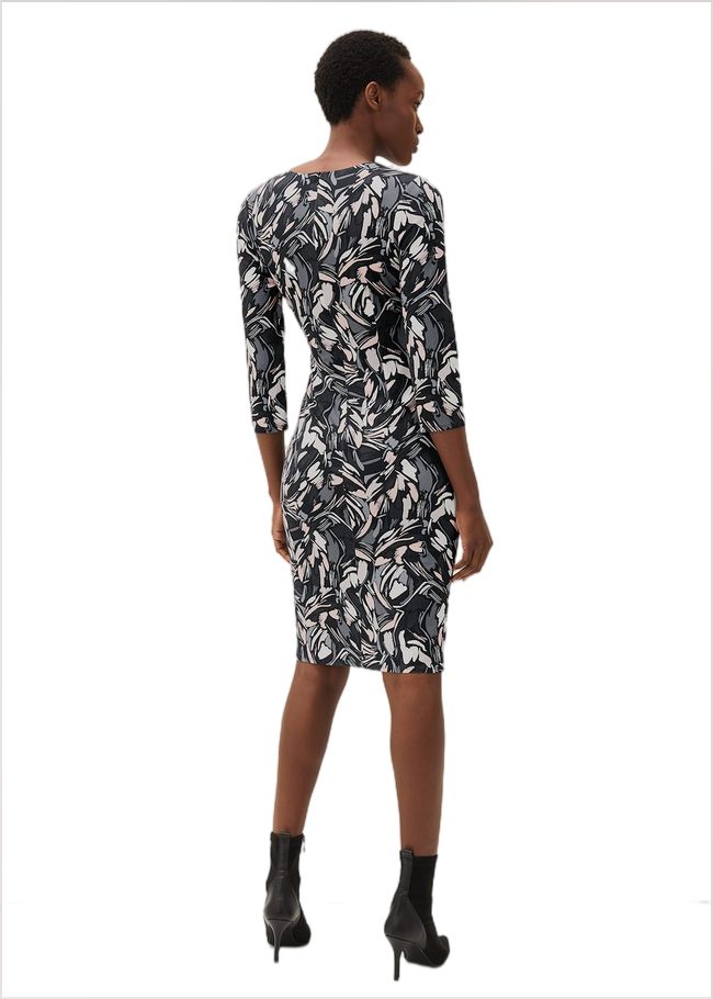  Bryony Abstract Print Jersey Dress Multi-Coloured 220653000