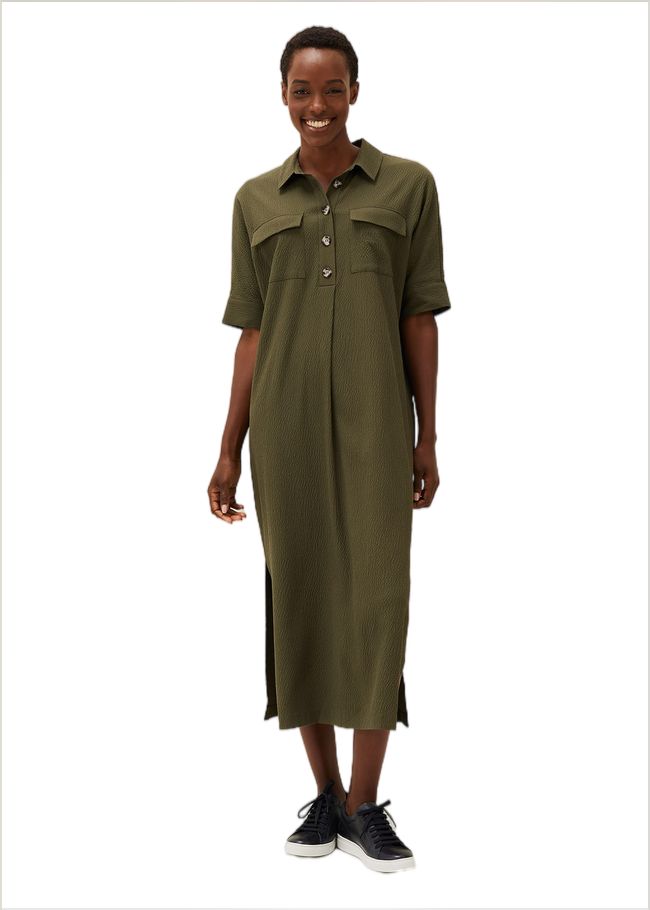  Lucina Midaxi Shirt Dress Khaki 220657507