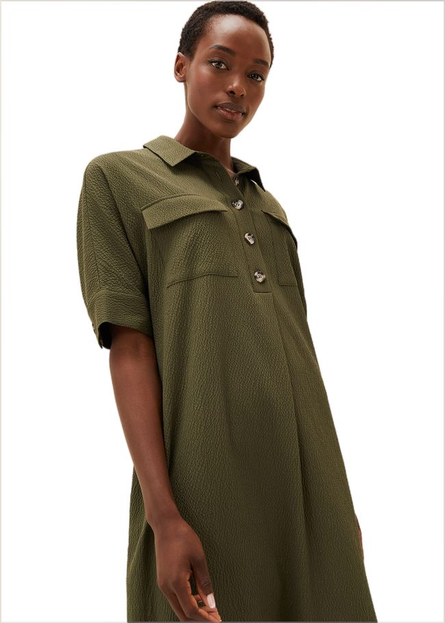  Lucina Midaxi Shirt Dress Khaki 220657507