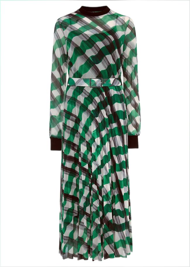  Tiffany Check Mesh Dress Black/Green 220663207