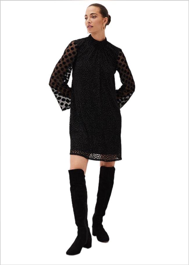  Sevina Spot Tunic Dress Black 220681050