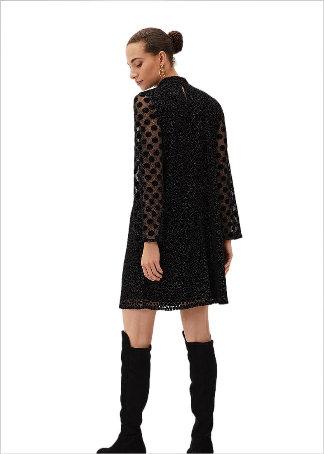  Sevina Spot Tunic Dress Black 220681050