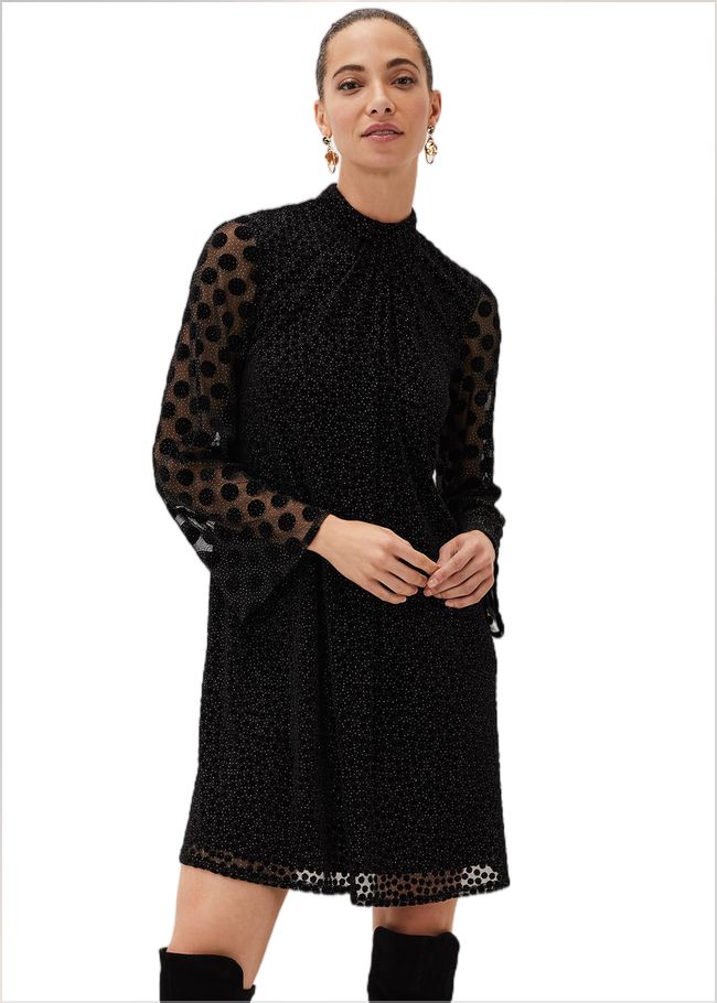  Sevina Spot Tunic Dress Black 220681050