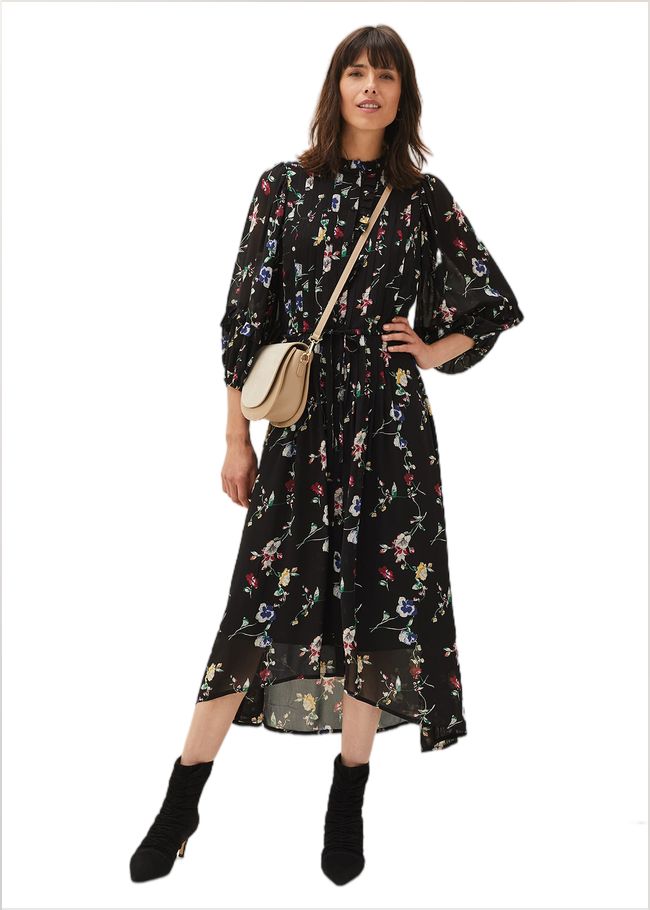  Imara Floral Print Midaxi Dress Black/Multi 220683492