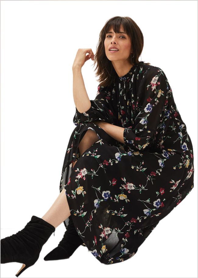  Imara Floral Print Midaxi Dress Black/Multi 220683492