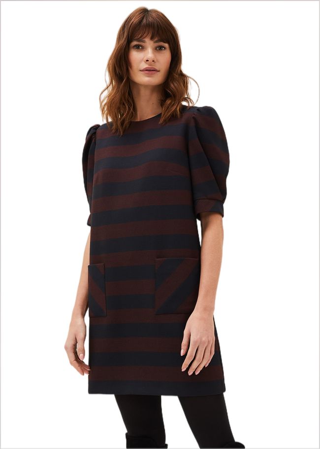  Maple Stripe Dress Navy/Chestnut 220684934