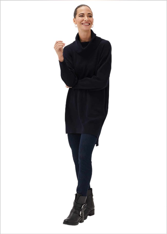  Cecilia Cowl Neck Jumper Dress Midnight 220701355