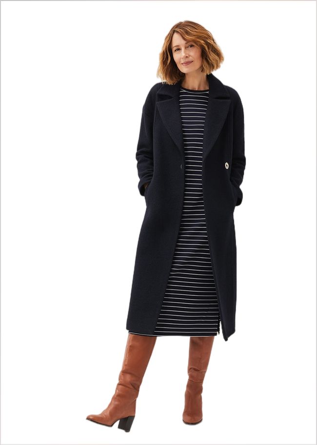  Cecile Stripe Midi Jersey Dress Navy/Ivory 220709287