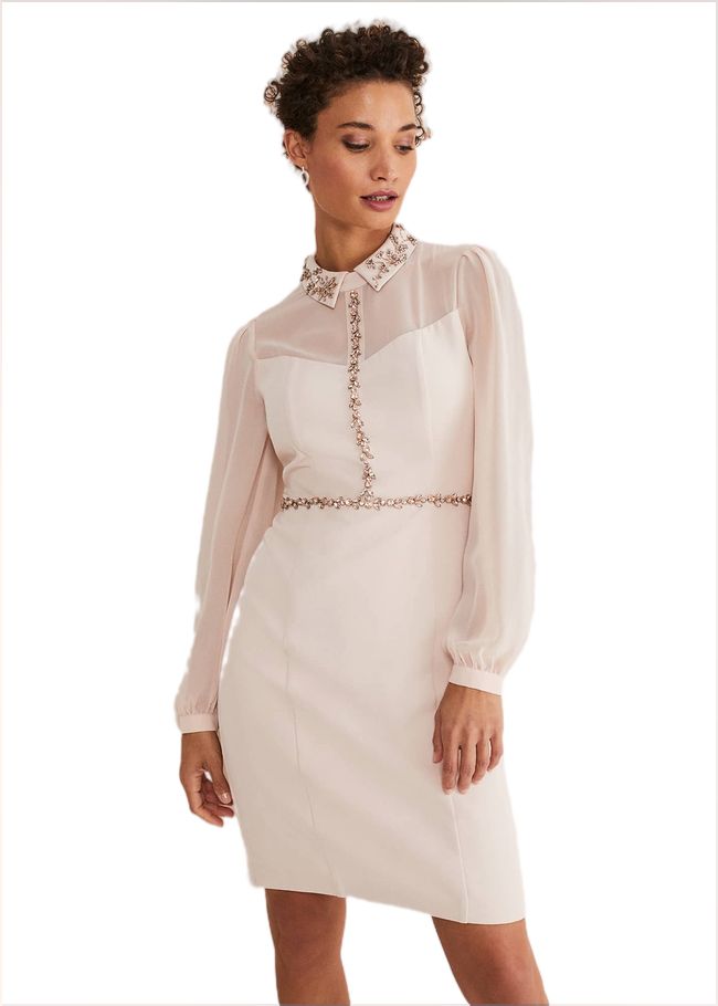  Avah Embellished Fitted Dress Cameo 220713675