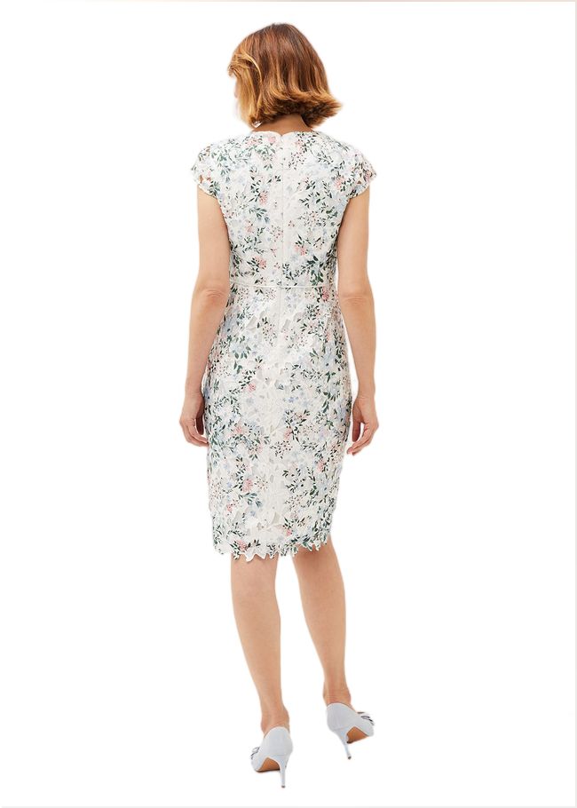  Franky Floral Lace Fitted Dress Ivory/Multi 220719931